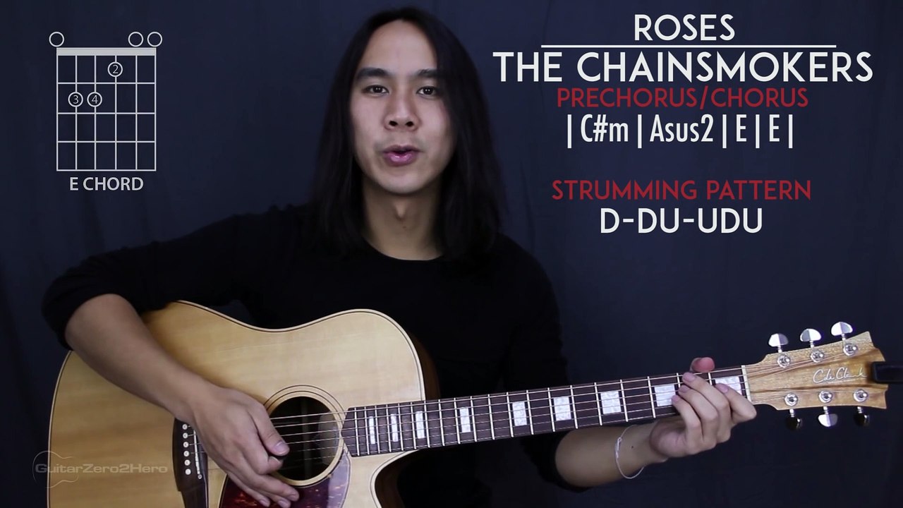 Roses The Chainsmokers Guitar Tutorial Lesson Acoustic video Dailymotion