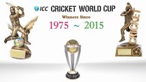 ICC Cricket World Cup Winners Since 1975 - 2015 || ODI Cricket World Cup Winners List