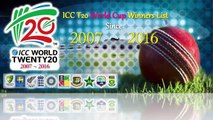 ICC Twenty20 World Cup Winners Since 2007 - 2016 || T20 World Cup Winners List
