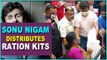 Singer Sonu Nigam distributes ration kit to senior citizens
