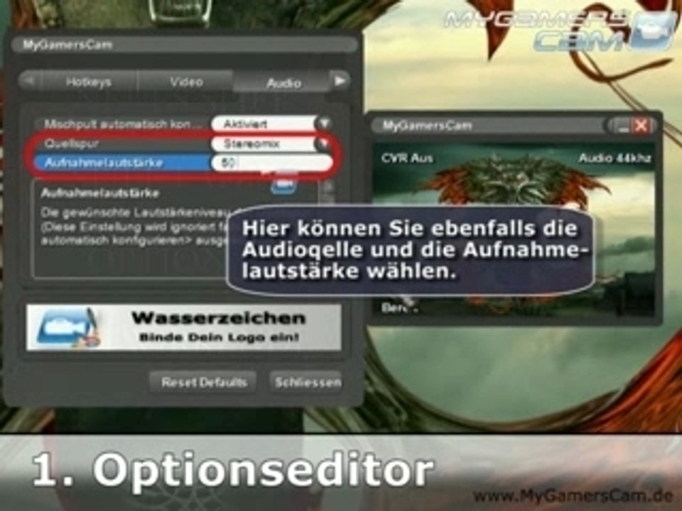 myGamersCam Tutorial 1