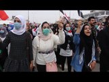 مظاهرة طلابية في مدينة البصرة حدادا على قتلى الاحتجاجات