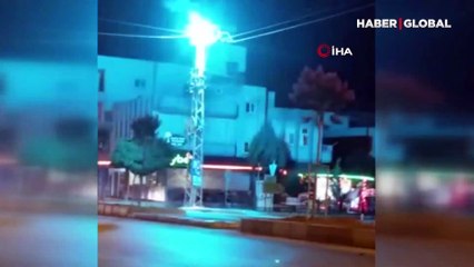 Alev alev yanan trafo havai fişek gibi patladı! İşte o anlar