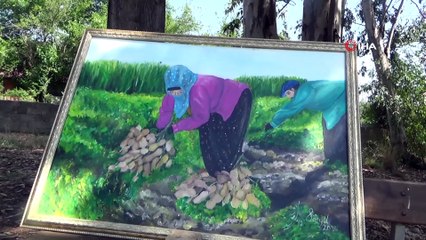 Resim öğretmeni olmak istiyordu ressam oldu köyde sergi açtı
