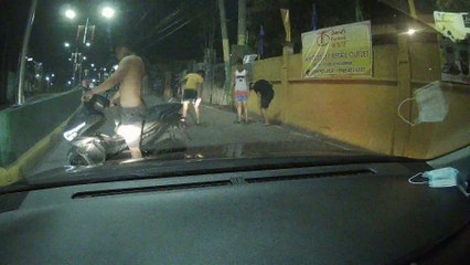 Overloaded Motorcycle Runs Out of Room While Overtaking