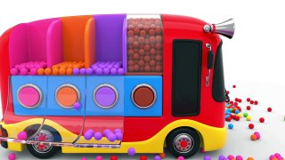 Colors for Children to Learn with Bus Transporter Toy Color Balls - Educational Videos