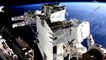 Earth emerges from shadow in Nasa time lapse of astronauts installing solar panels