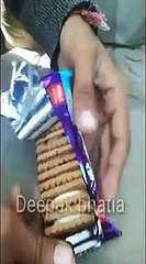 Parle hide and seek creme sandwichs and cadbury oreo