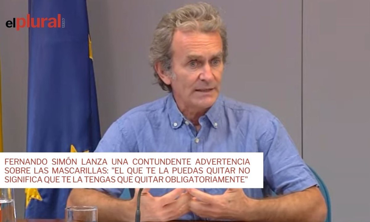 Fernando Simón lanza una contundente advertencia sobre las mascarillas: "El que te la puedas quitar no significa que te la tengas que quitar obligatoriamente"