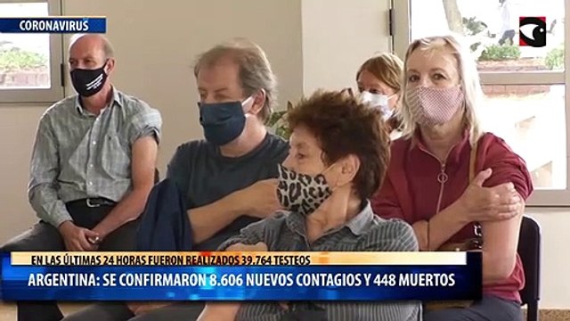 En las últimas 24 horas se detectaron 8.606 nuevos casos y 448 muertes por coronavirus en Argentina