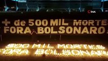 - Brezilya’da 18 şehirde Covid-19’dan ölenlerin anısına 500’er mum yakıldı
