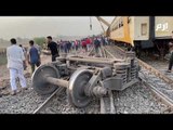 مشاهد من حادث انقلاب قطار طوخ في مصر