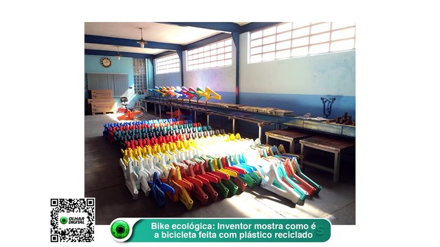 Bike ecológica- Inventor mostra como é a bicicleta feita com plástico reciclado