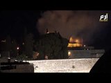 حريق في باحات المسجد الأقصى
