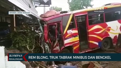Rem Blong, Truk Tabrak Minibus dan Bengkel