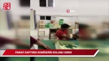 Parayı kaptırdı komiserin kolunu ısırdı