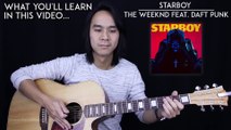Starboy Guitar Tutorial - The Weeknd Feat. Daft Punk Guitar Lesson Tabs   Chords   Guitar Cover
