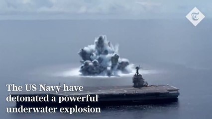 US Navy detonate a massive explosion in the Atlantic Ocean to test their warships