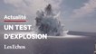 Une explosion à côté d'un porte-avion américain menée par l'US Navy