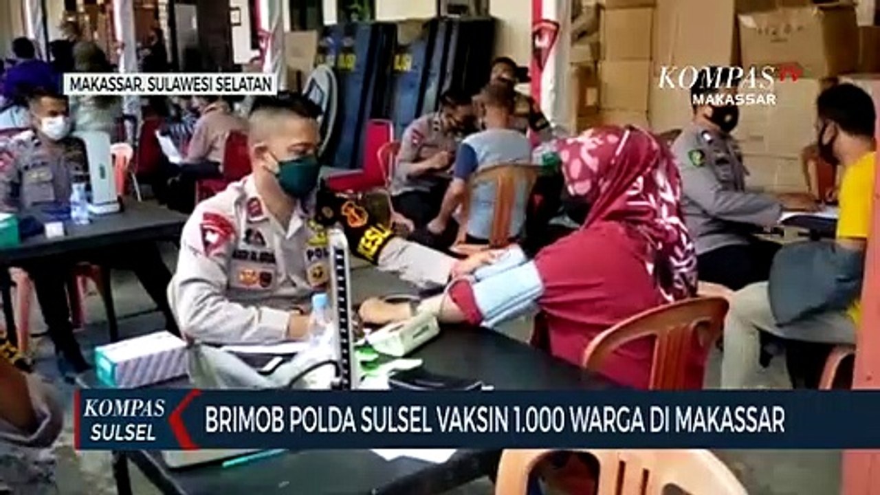 Brimob Polda Sulsel Vaksin 1.000 Warga Di Makassar