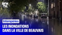 Les rues de Beauvais inondées par les pluies diluviennes