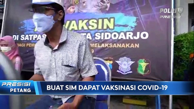Vaksinasi untuk Pemohon SIM di Polresta Sidoarjo