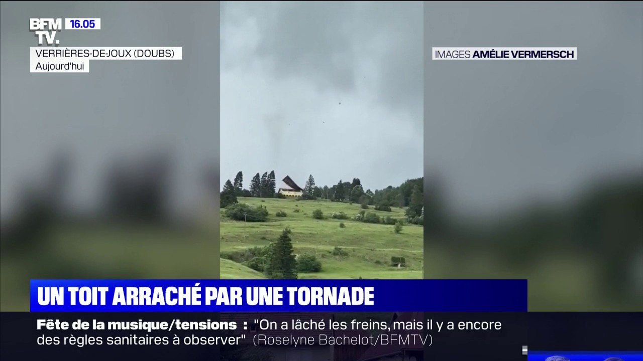 Les images impressionnantes d'un toit arraché par une tornade dans le Doubs