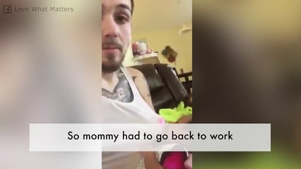 The Beautiful Moment A Father Breastfeeds His Baby
