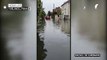 Streets severely flooded in Paris suburb after heaving rainstorms