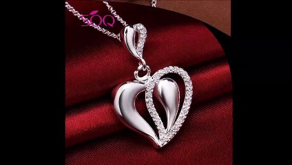 Three hearts connected fashion heart shape zircon silver necklace fashion romantic heart shape zirco