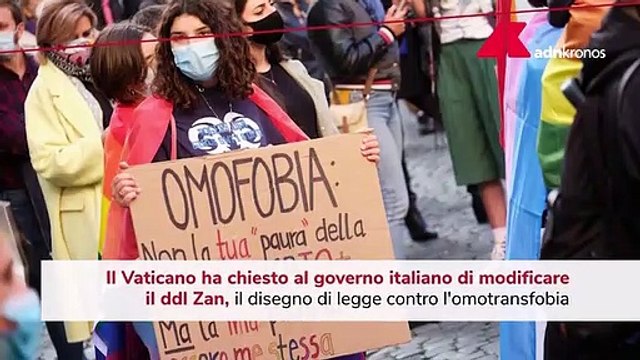Ddl Zan, Vaticano chiede di modificare il disegno di legge