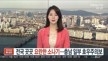 [날씨] 전국 곳곳 요란한 소나기…충남 일부 호우주의보