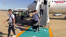 Llegada de la selección de fútbol para su tercer partido de Eurocopa