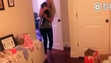 İlk defa kedi gören bebek