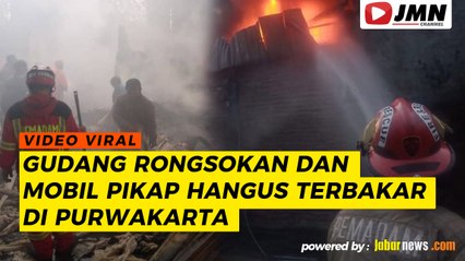REPORTASE - GUDANG RONGSOKAN DAN MOBIL PIKAP HANGUS TERBAKAR DI PURWAKARTA