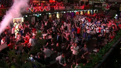 England fans celebrate Czech Republic victory