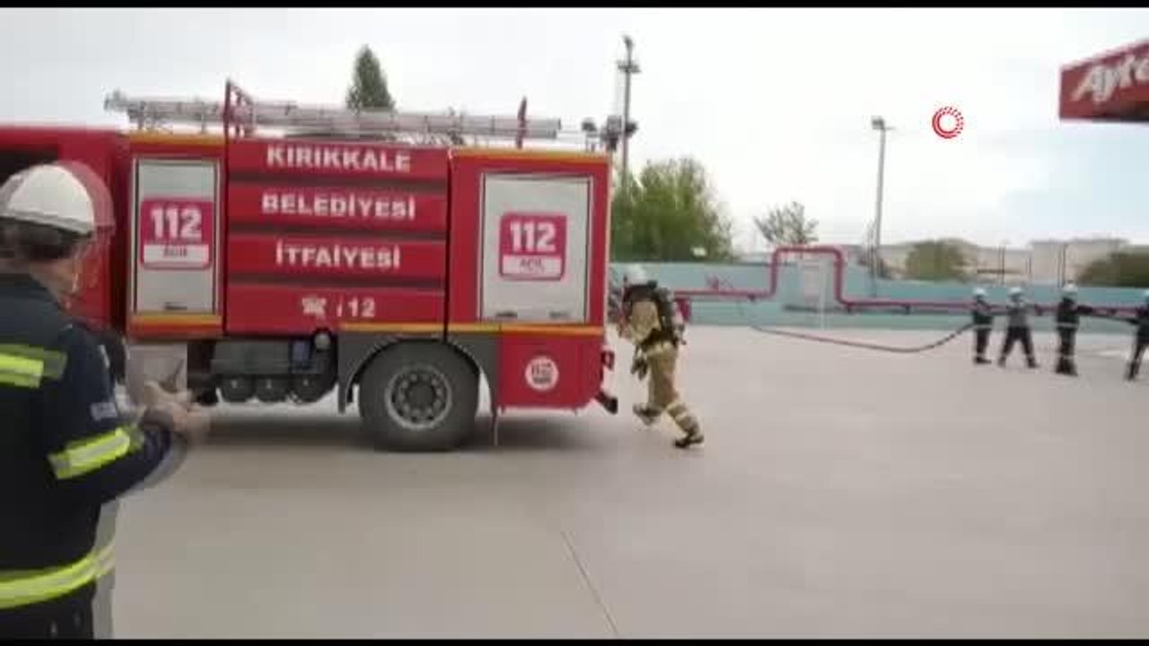 İtfaiyeden dolum tesisinde yangın tatbikatı gerçeğini aratmadı
