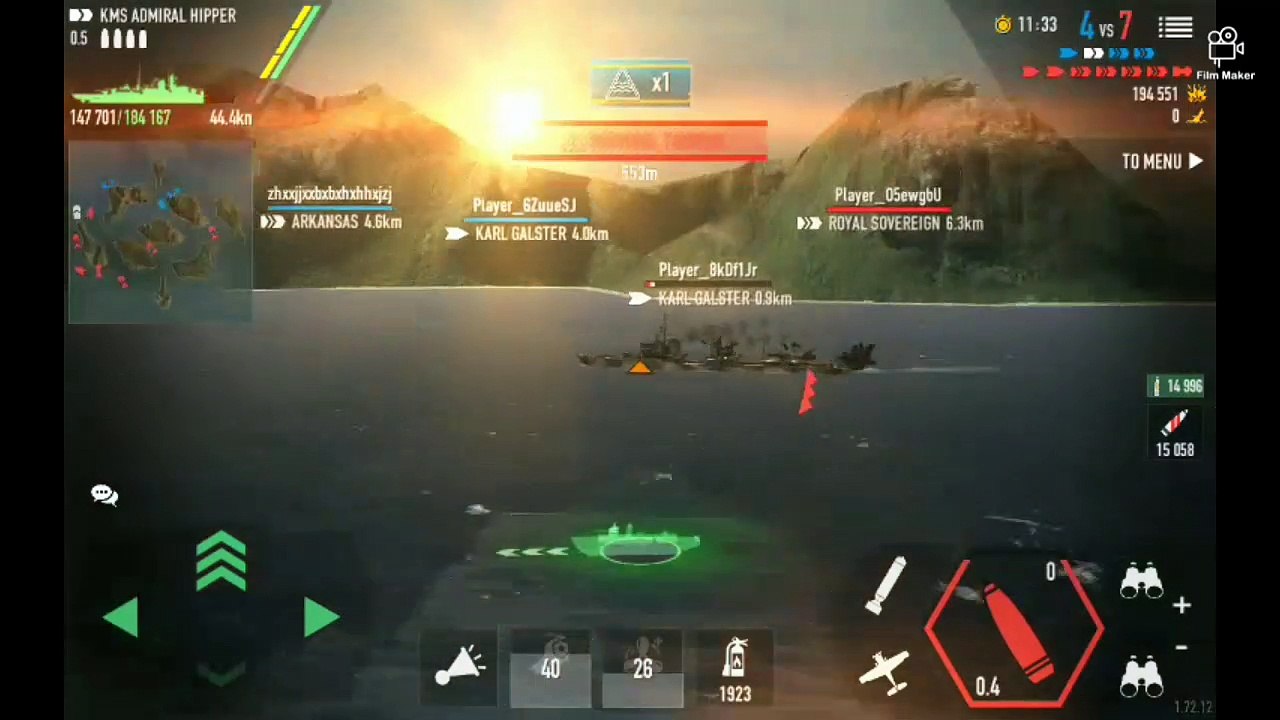 BATTLE OF WARSHIPS , WORLD WAR II , KMS ADMIRAL HIPPER , 7 KILLS