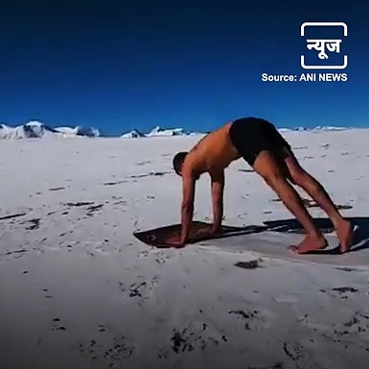 ITBP Officer Performs Surya Namaskar In Sub-Zero Temperature