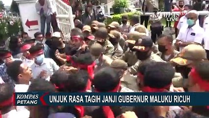 Unjuk Rasa Mahasiswa di Kantor Gubernur Maluku Berakhir Ricuh!
