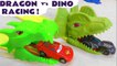 Dinosaurs versus Dragons Hot Wheels Funlings Race Farthest Wins Competition with Disney Cars Lightning McQueen versus Marvel Avengers in this Family Friendly Stop Motion Hot Wheels Video for Kids from Toy Trains 4U