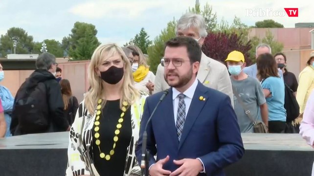 Pere Aragonès pide en Lledoners una solución política al conflicto que pase por un referéndum