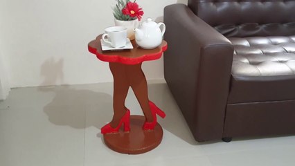 Sexy Leg Shaped Coffee Table Making using Styrofoam and Cement