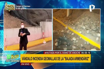 Vándalo incendia geomallas de la “Bajada Armendáriz”