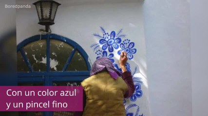 Esta anciana es una artista, ¡mira cómo decora su pueblo!
