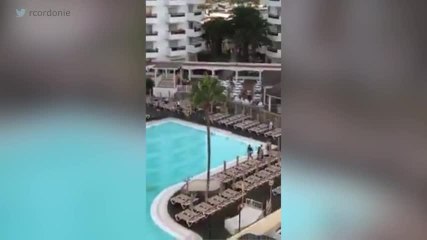 ¡Estos veraneantes corren locos a por su hamaca en la piscina!