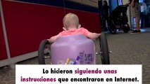 ¡Los padres de esta pequeñina le construyen una silla de ruedas a medida!