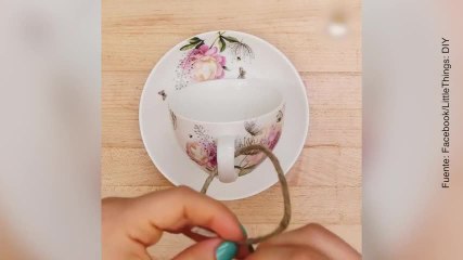DIY: convierte una taza en un comedero para pajaritos