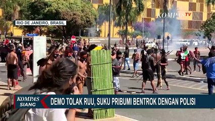 Suku Pribumi Brazil Bentrok dengan Polisi Saat Demo Tolak RUU, Bawa Panah dan Tombak