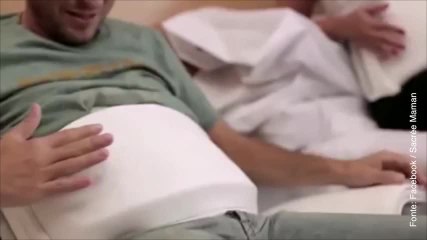 Papà con la pancia: una cintura per sentire il bebè che si muove